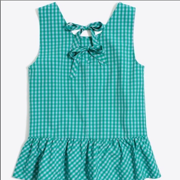 J. CREW FACTORY Gingham Printed Sleeveless Peplum - Picture 4 of 5
